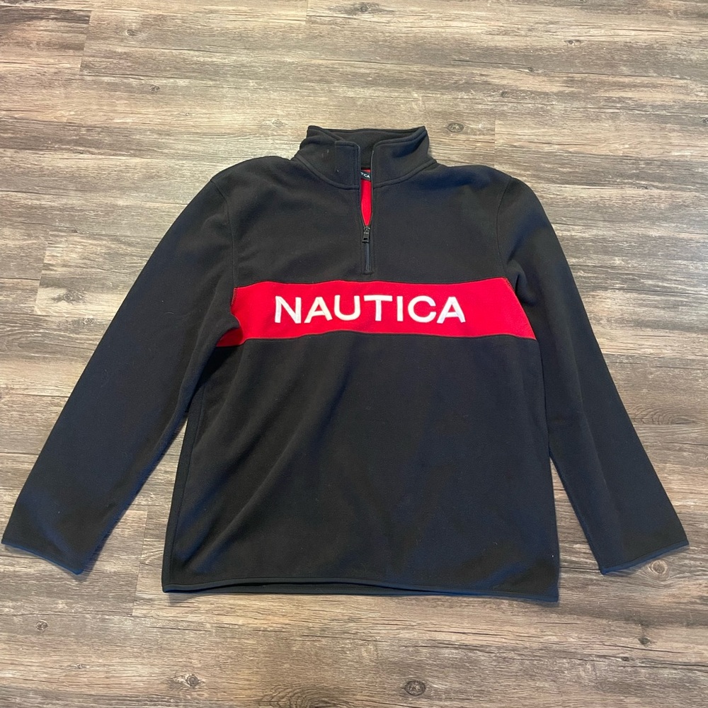 Nautica Black and Red Fleece Jacket